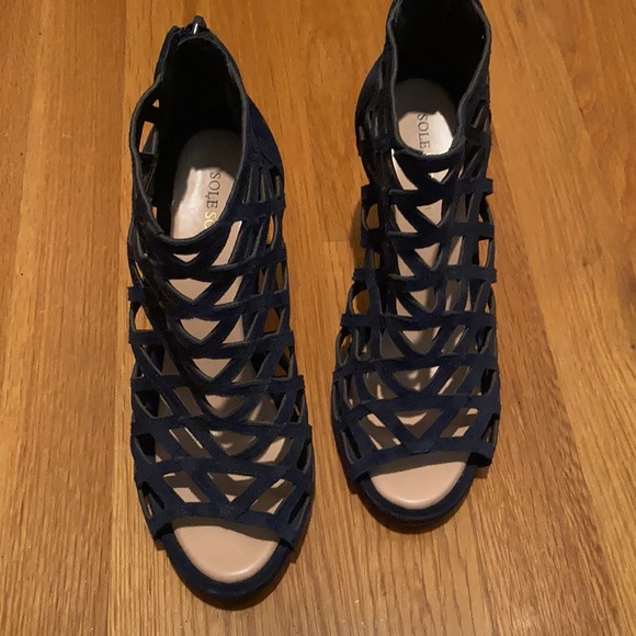 Sole Society Navy Suede Heels - Picture 5 of 5